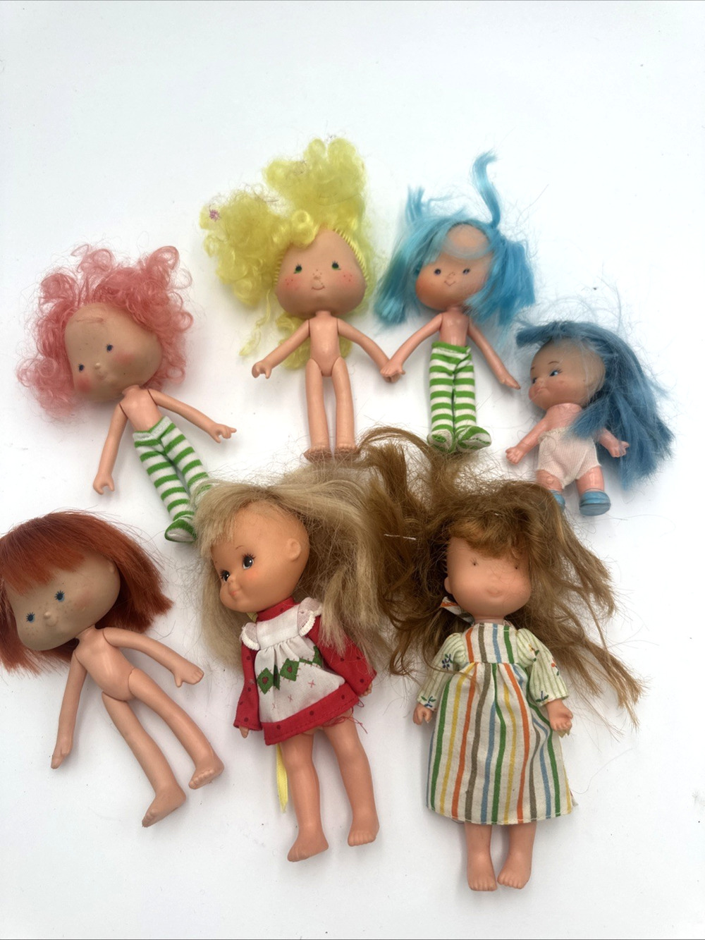 Lot Of 7 Strawberry Shortcake Other Hong Kong Vintage Dolls